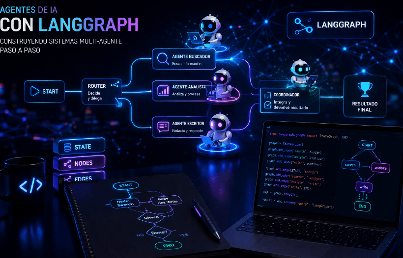Agentes de IA con LangGraph: construyendo sistemas multi-agente paso a paso